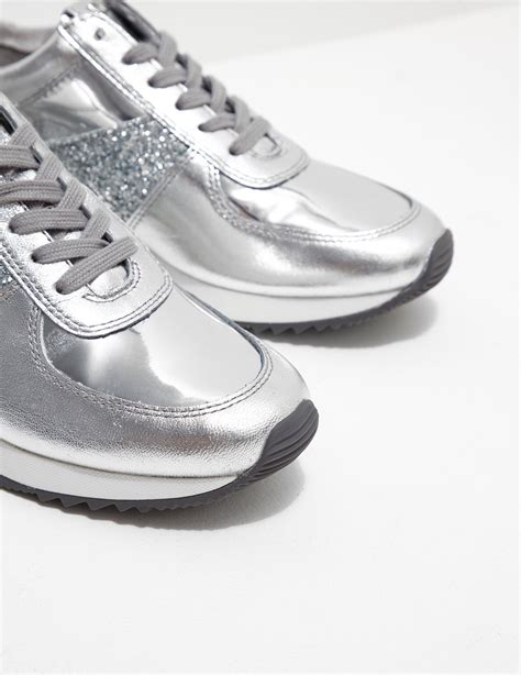 silver metallic sneakers women's